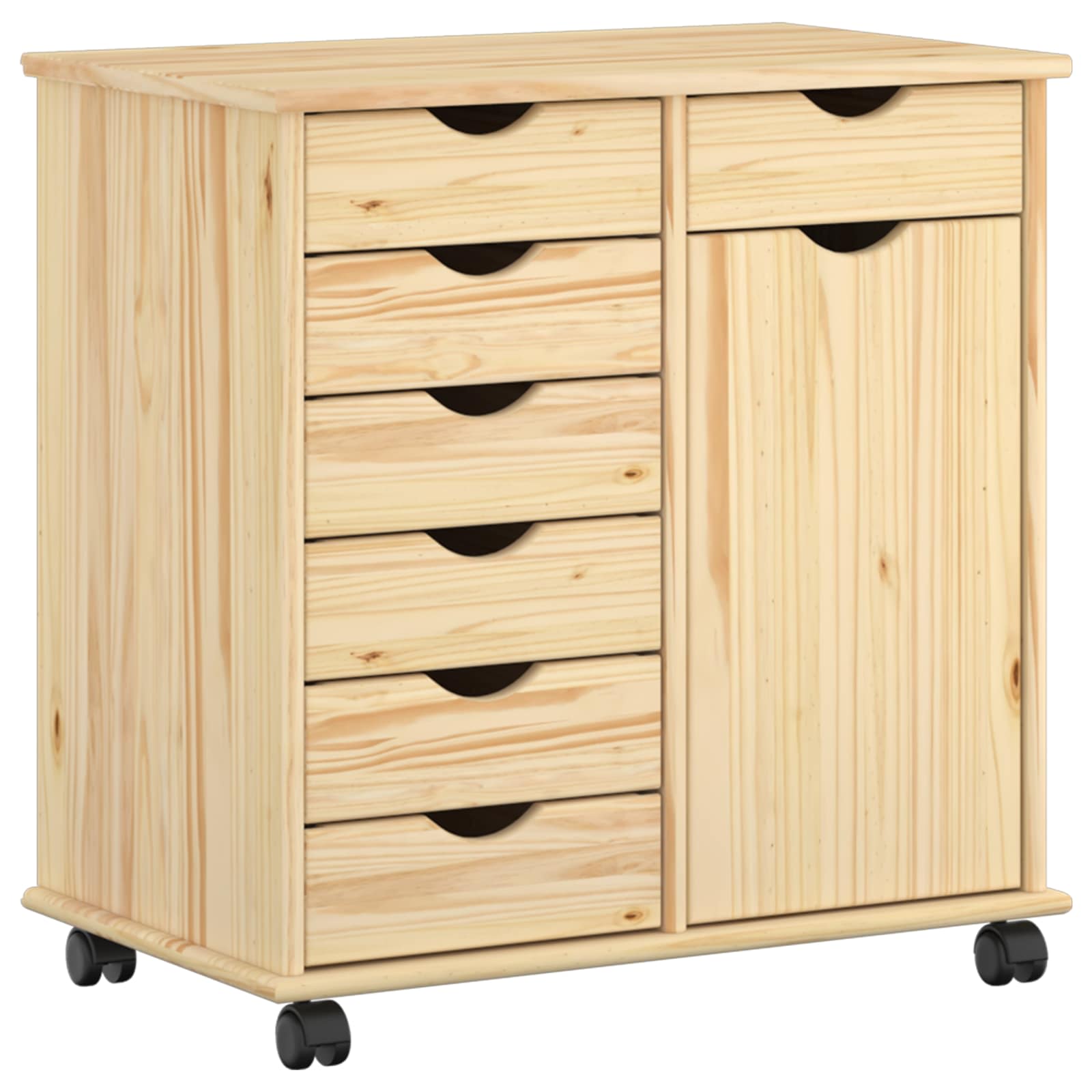 vidaXL Rolkowa szafka Brązowy 63,5 x 39 x 65,5 cm Lite drewno sosnowe