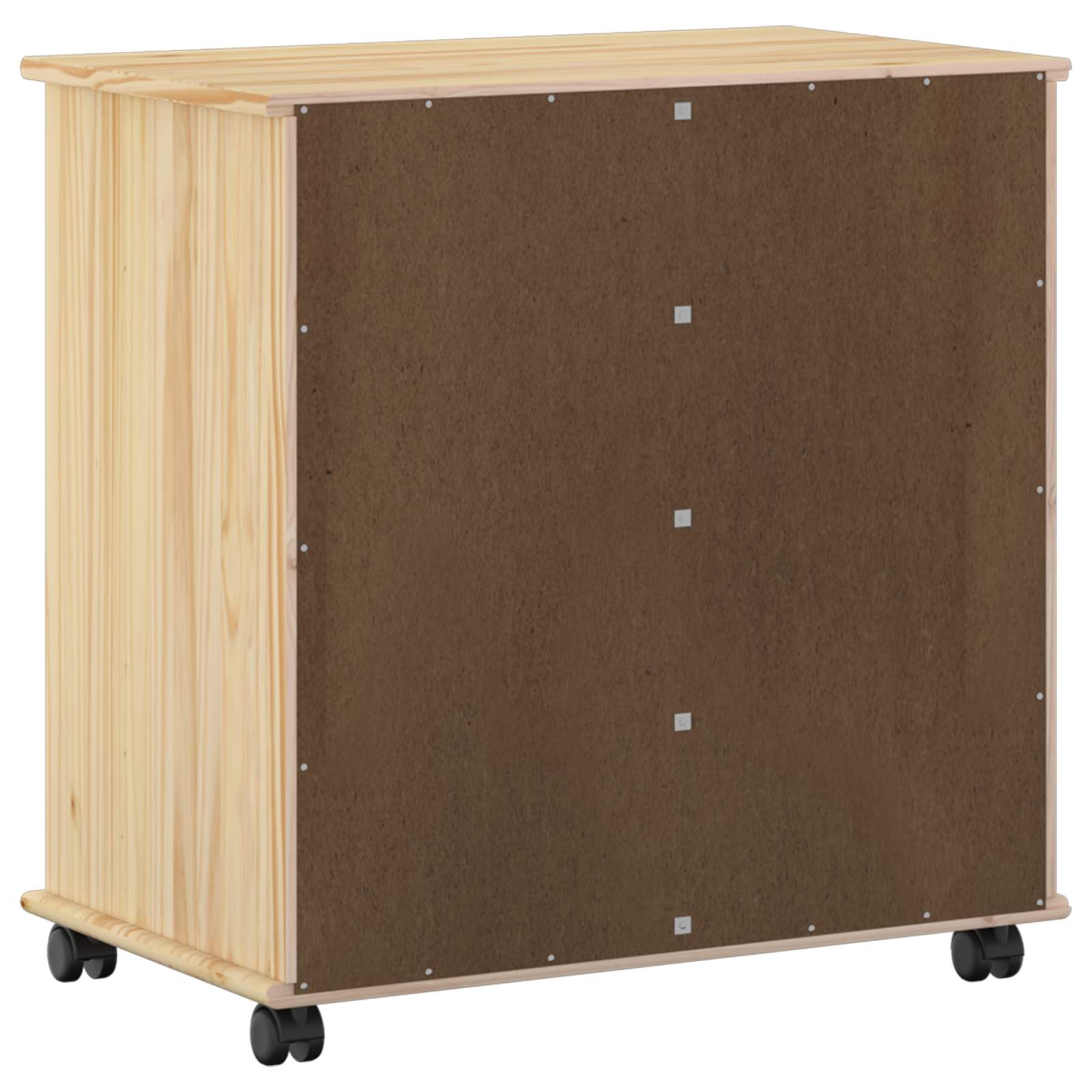 vidaXL Rolkowa szafka Brązowy 63,5 x 39 x 65,5 cm Lite drewno sosnowe