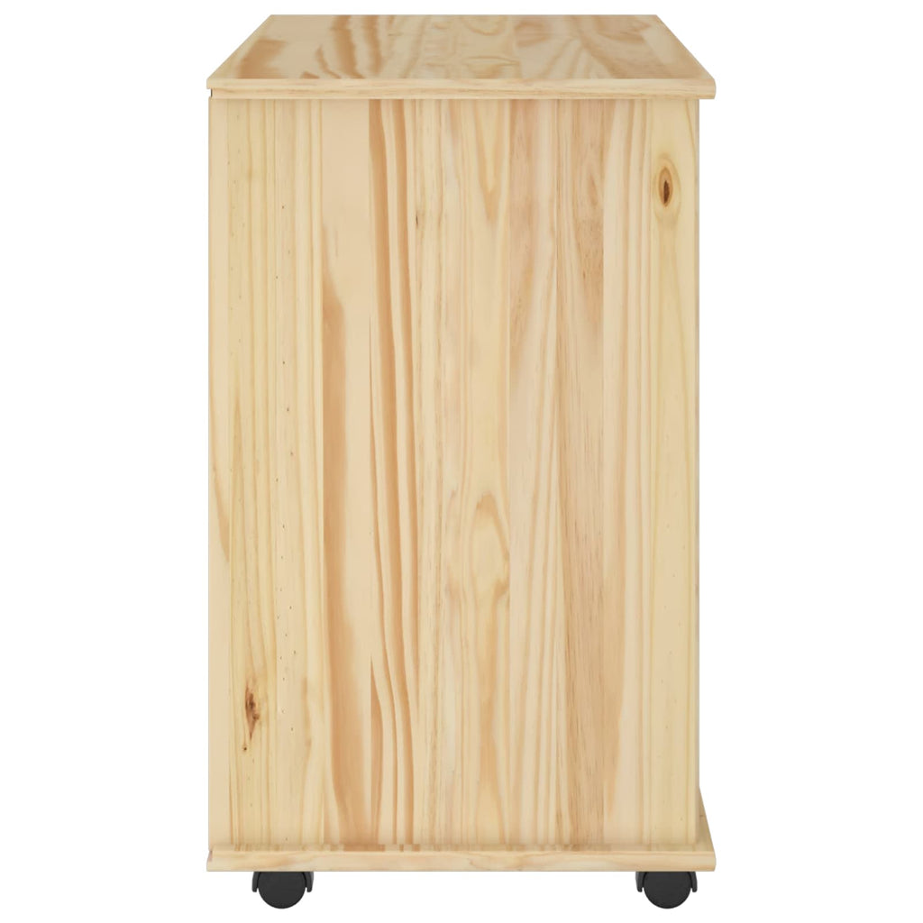 vidaXL Rolkowa szafka Brązowy 63,5 x 39 x 65,5 cm Lite drewno sosnowe