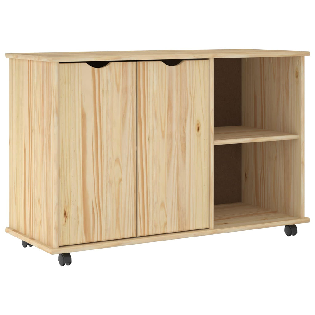 vidaXL Rolkowa szafka Brązowy 100 x 39 x 65,5 cm Lite drewno sosnowe