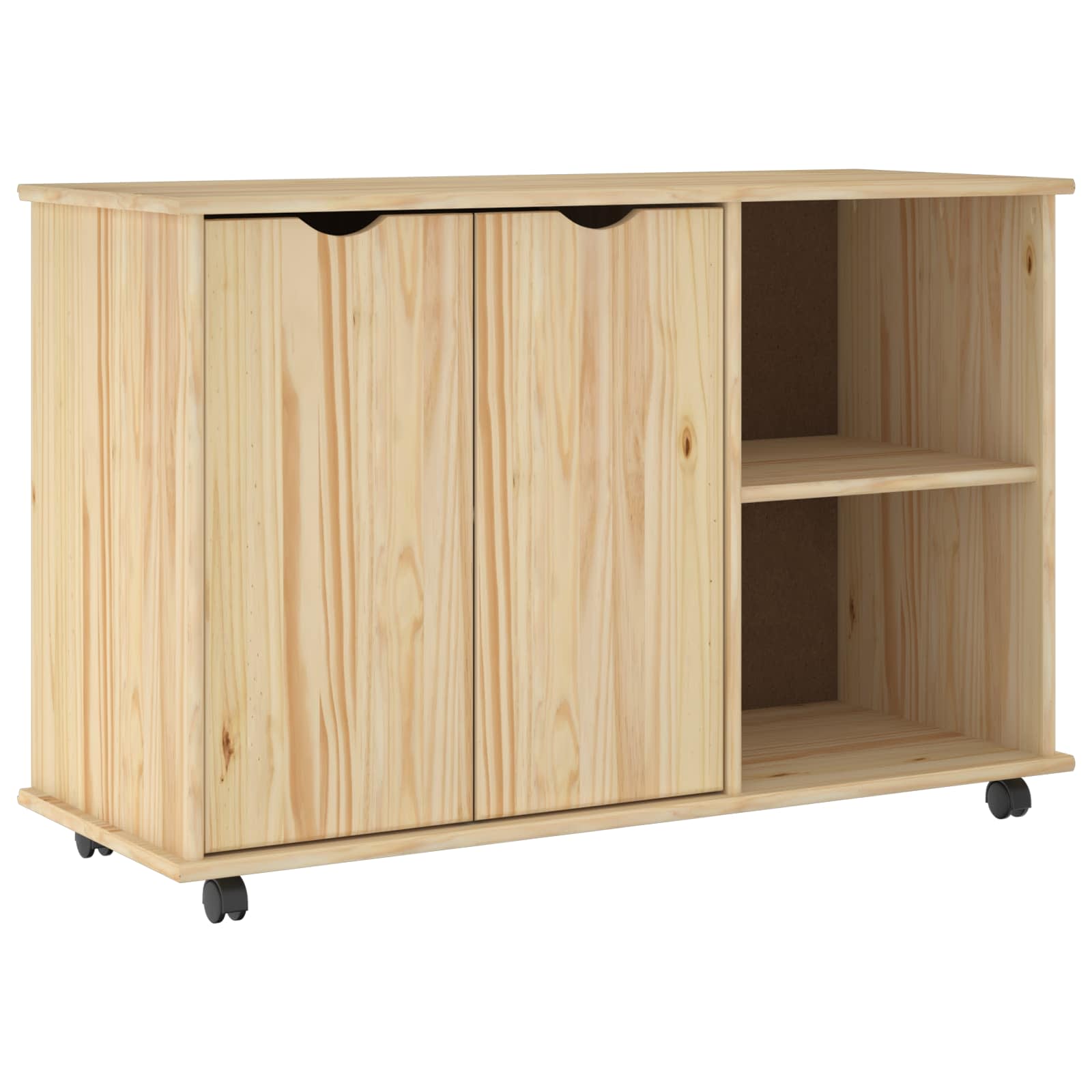 vidaXL Rolkowa szafka Brązowy 100 x 39 x 65,5 cm Lite drewno sosnowe
