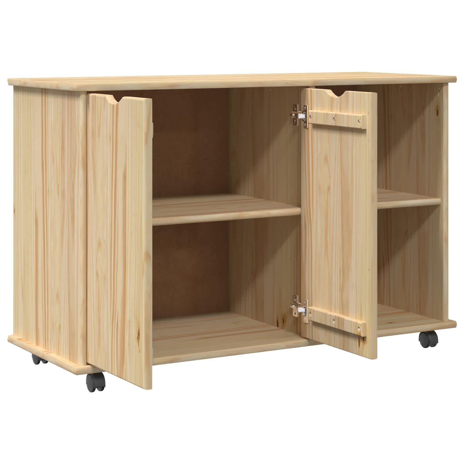 vidaXL Rolkowa szafka Brązowy 100 x 39 x 65,5 cm Lite drewno sosnowe