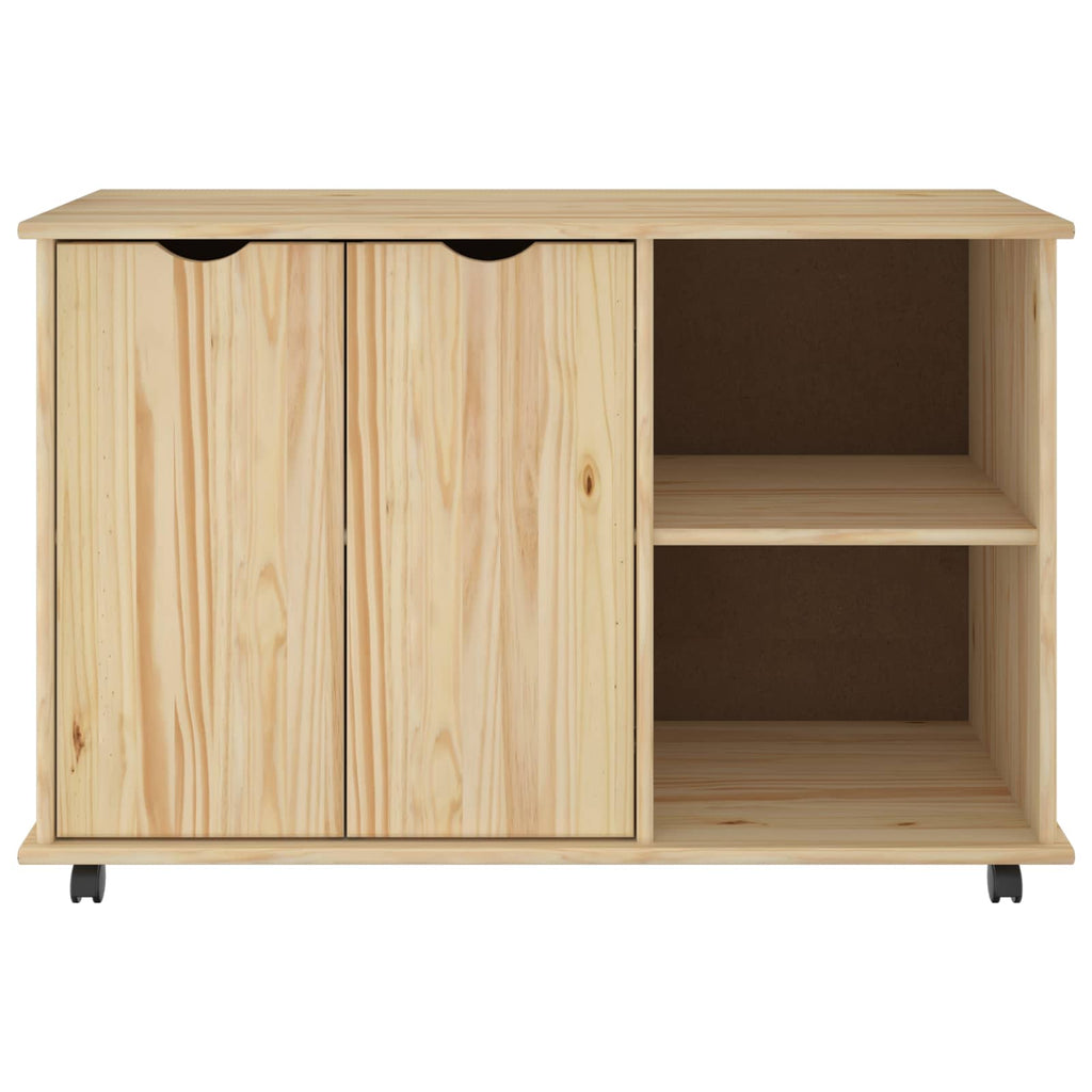 vidaXL Rolkowa szafka Brązowy 100 x 39 x 65,5 cm Lite drewno sosnowe