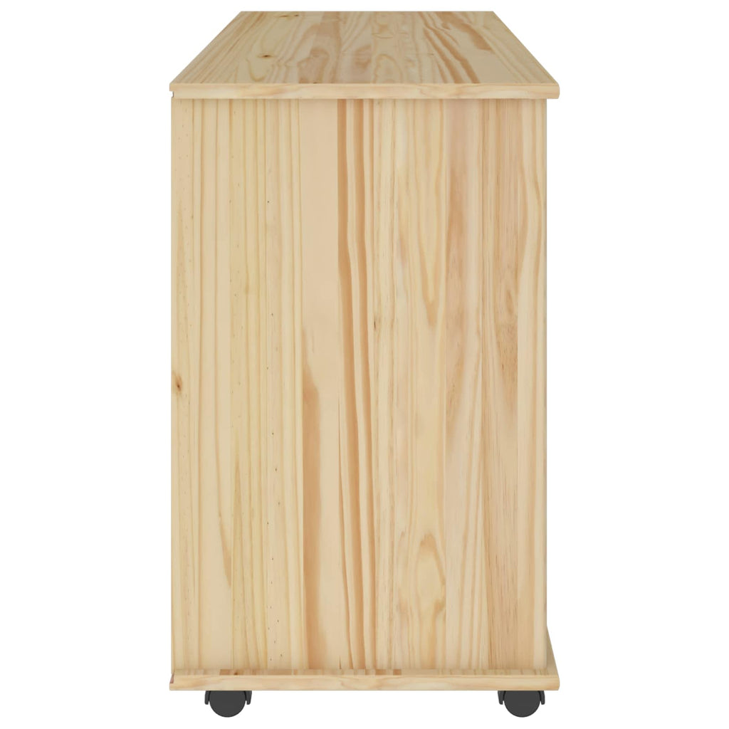 vidaXL Rolkowa szafka Brązowy 100 x 39 x 65,5 cm Lite drewno sosnowe