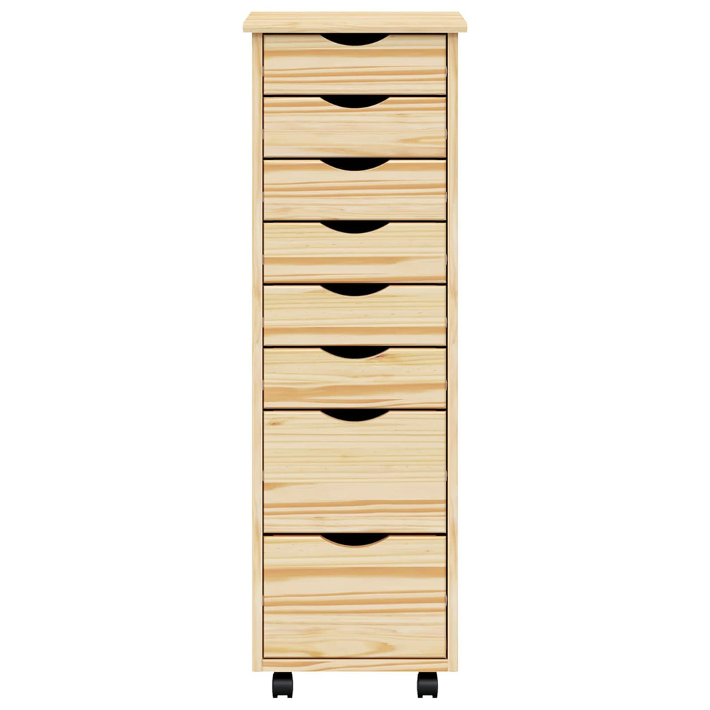 vidaXL Szafka na kółkach z szufladami z kołem MOSS Przejrzysty lakier