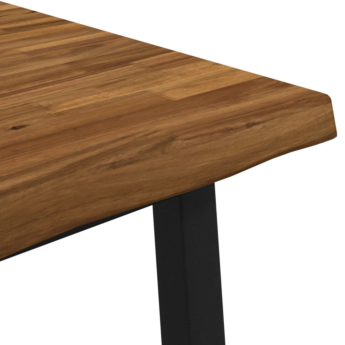 vidaXL 70 x 70 x 75 cm Lite Drewno Akacji Naturalny i czarny Kwadrat