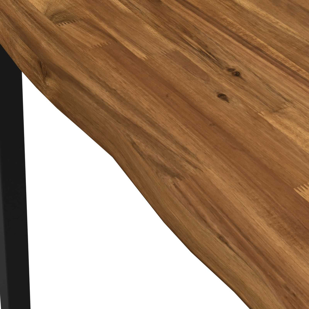 vidaXL 70 x 70 x 75 cm Lite Drewno Akacji Naturalny i czarny Kwadrat