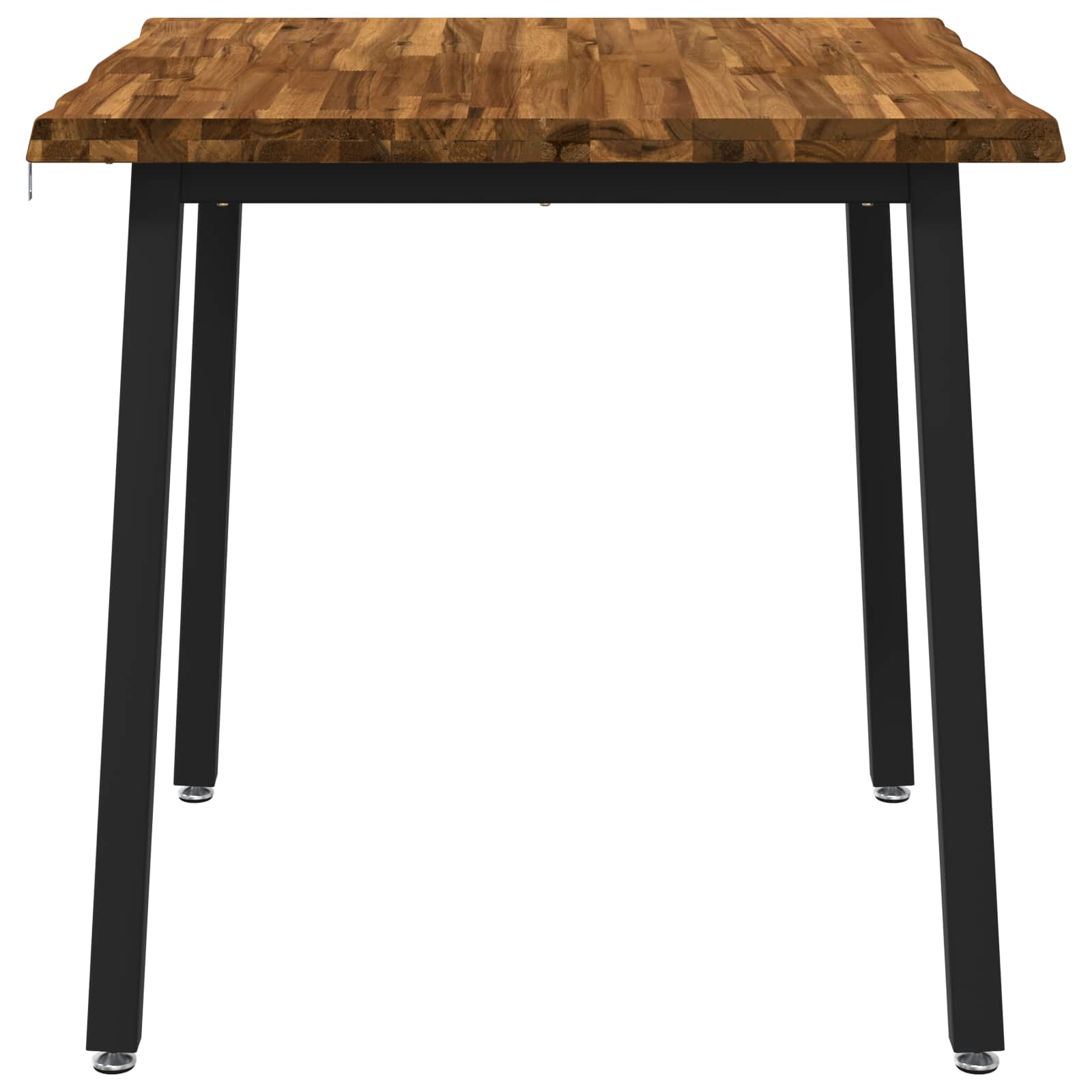 vidaXL 70 x 70 x 75 cm Lite Drewno Akacji Naturalny i czarny Kwadrat