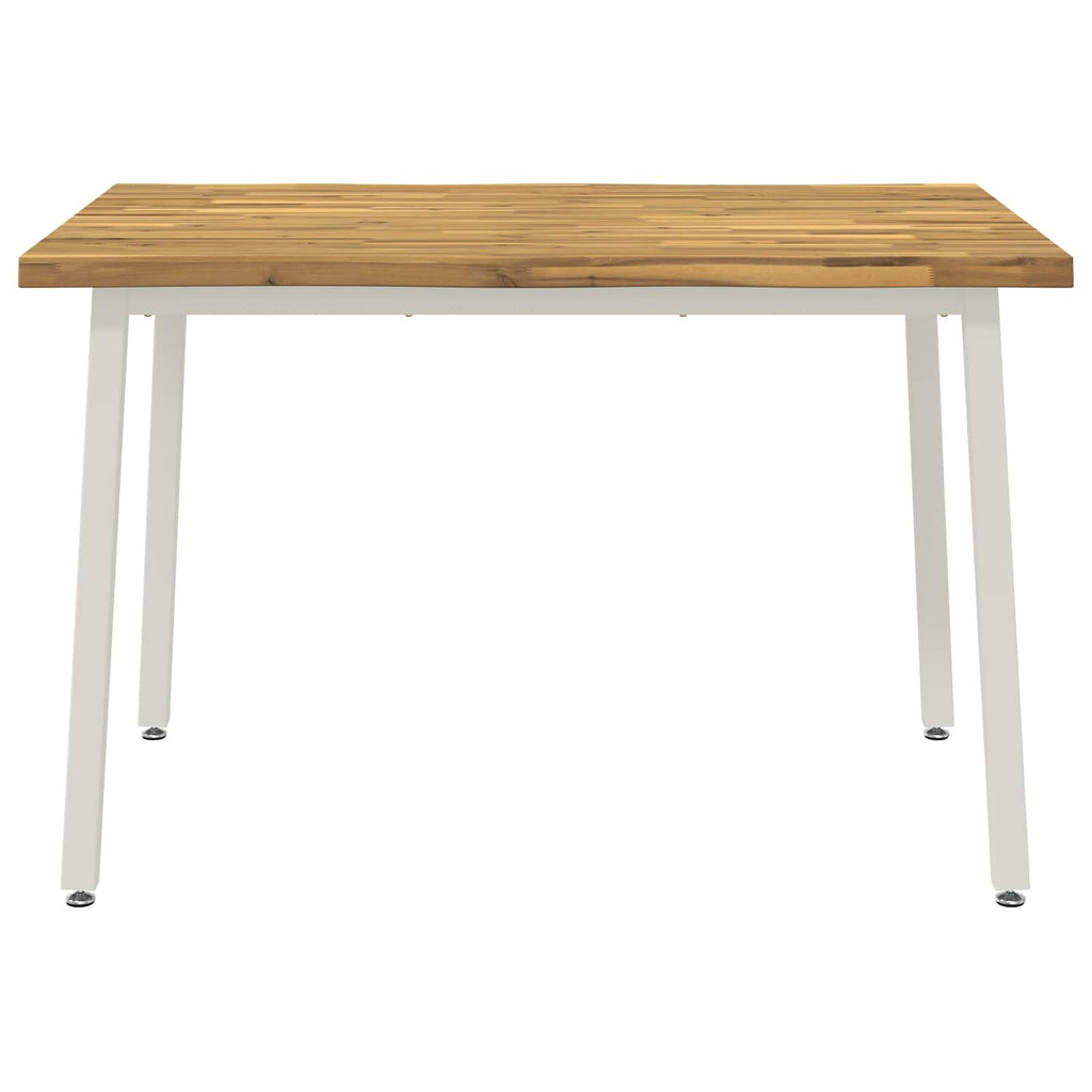 vidaXL 140 x 70 x 75 cm Lite Drewno Akacji Biały Prostokątny