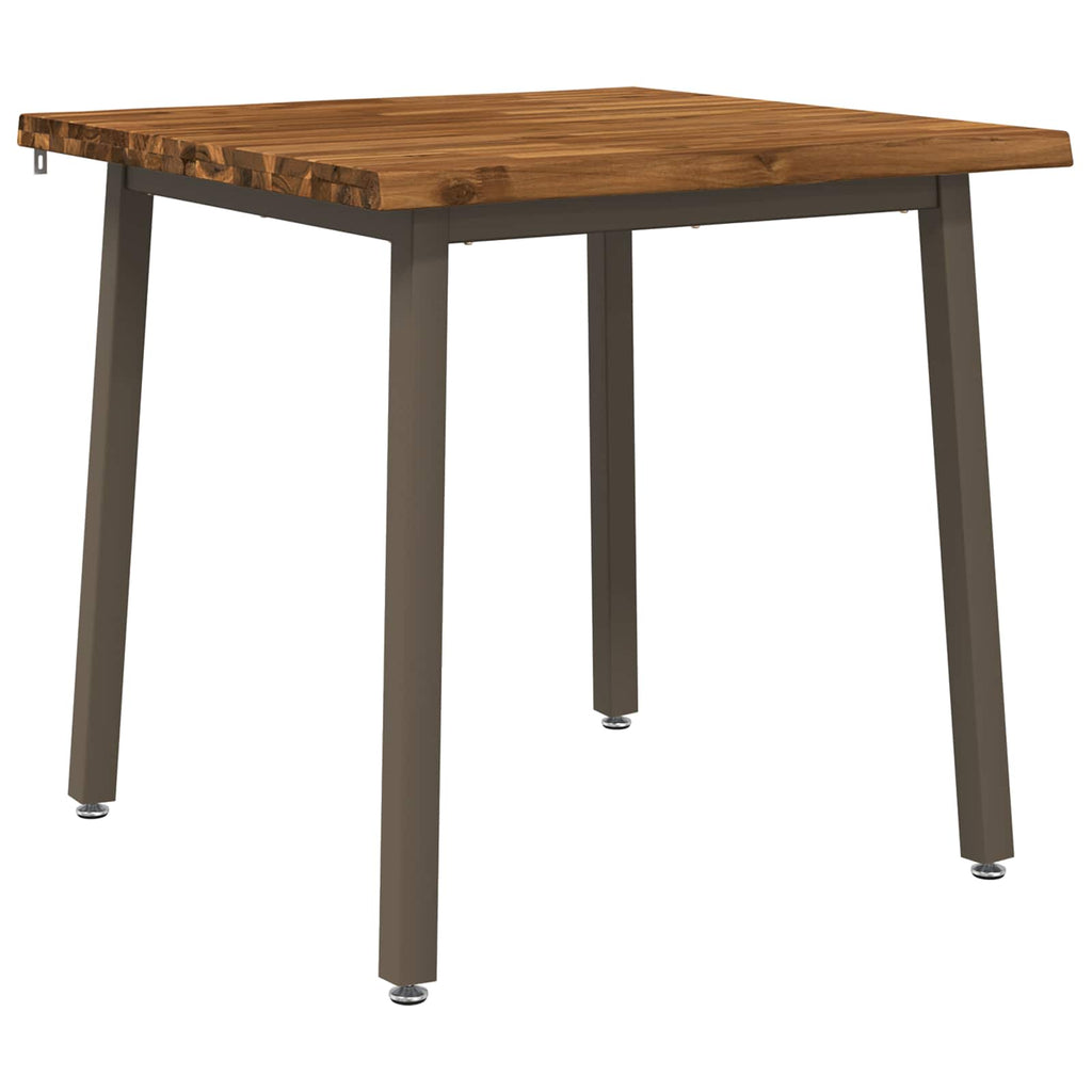 vidaXL 80 x 80 x 75 cm Lite Drewno Akacji Naturalny i kawowy Kwadrat
