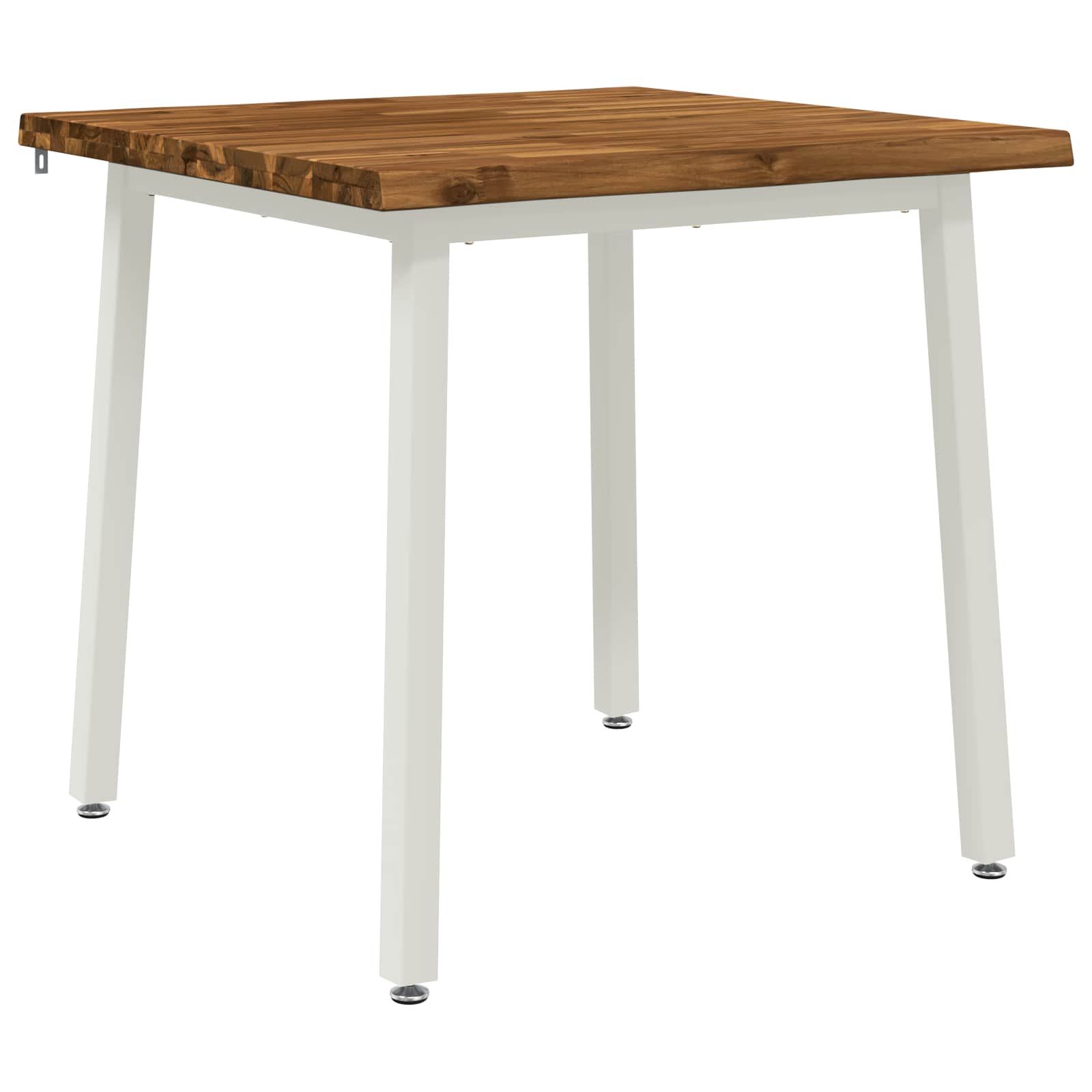 vidaXL 80 x 80 x 75 cm Lite Drewno Akacji Naturalne i białe Kwadrat