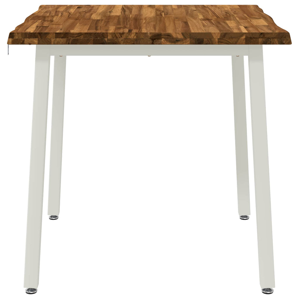vidaXL 80 x 80 x 75 cm Lite Drewno Akacji Naturalne i białe Kwadrat