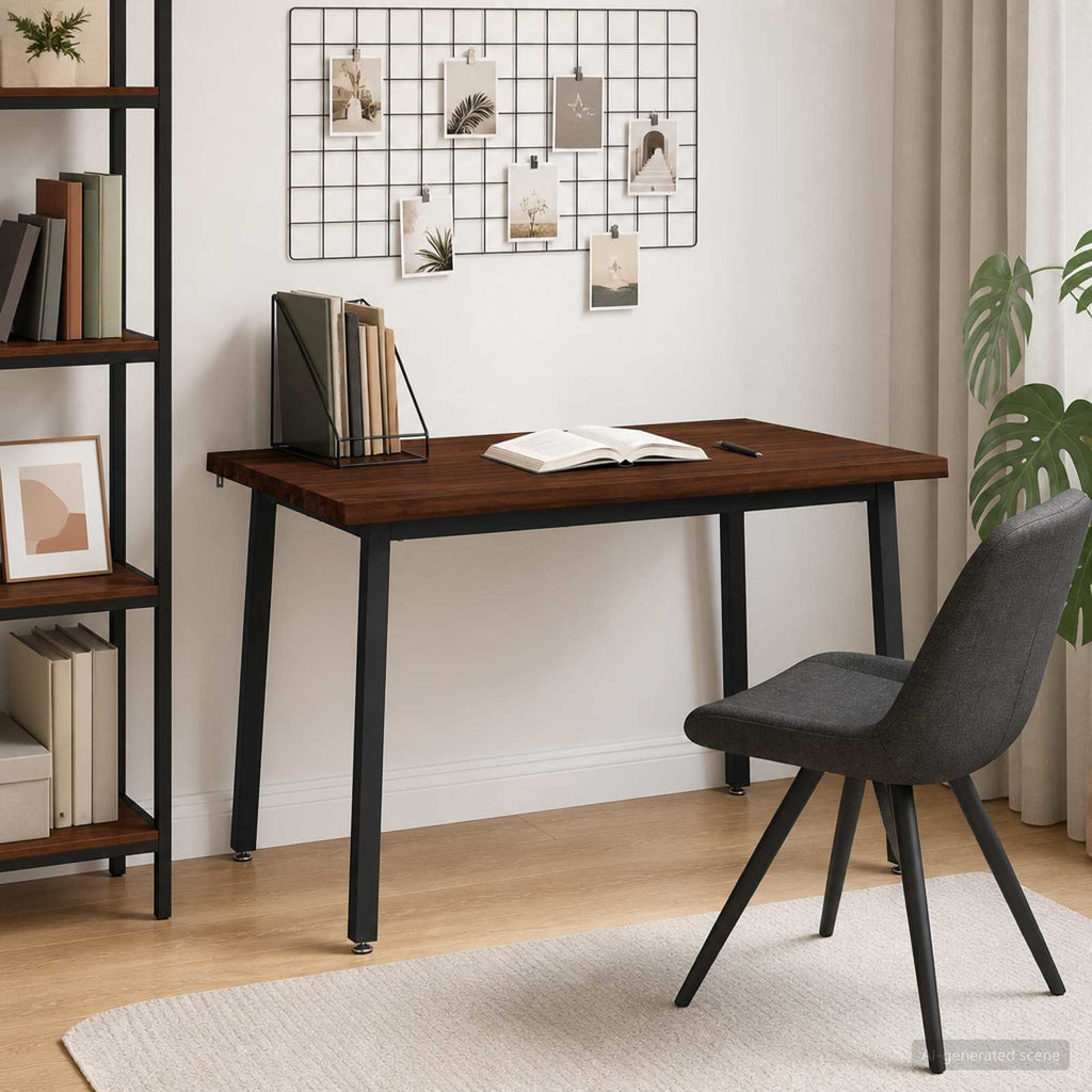 vidaXL 120 x 90 x 75 cm Lite Drewno Akacji Ciemnobrązowy i czarny
