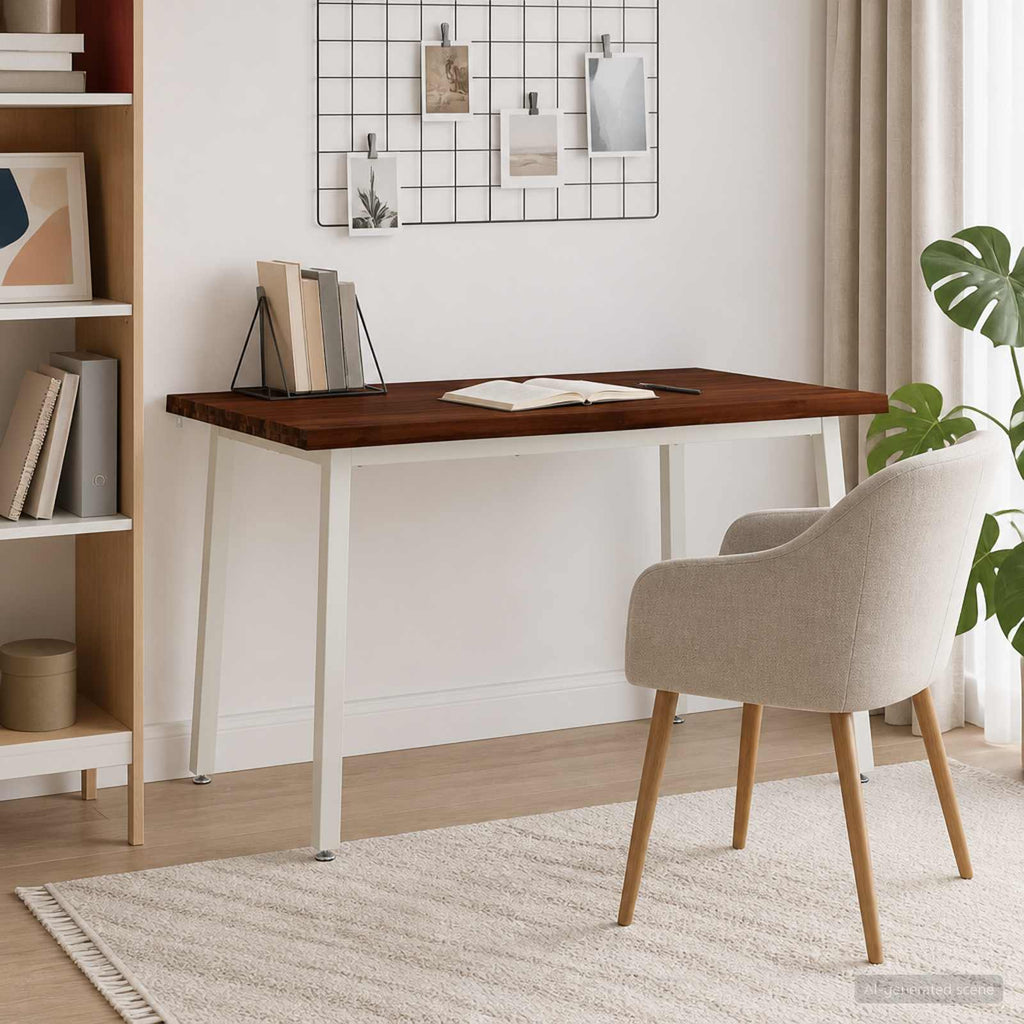 vidaXL 120 x 70 x 75 cm Lite Drewno Akacji Ciemnobrązowy i Biały