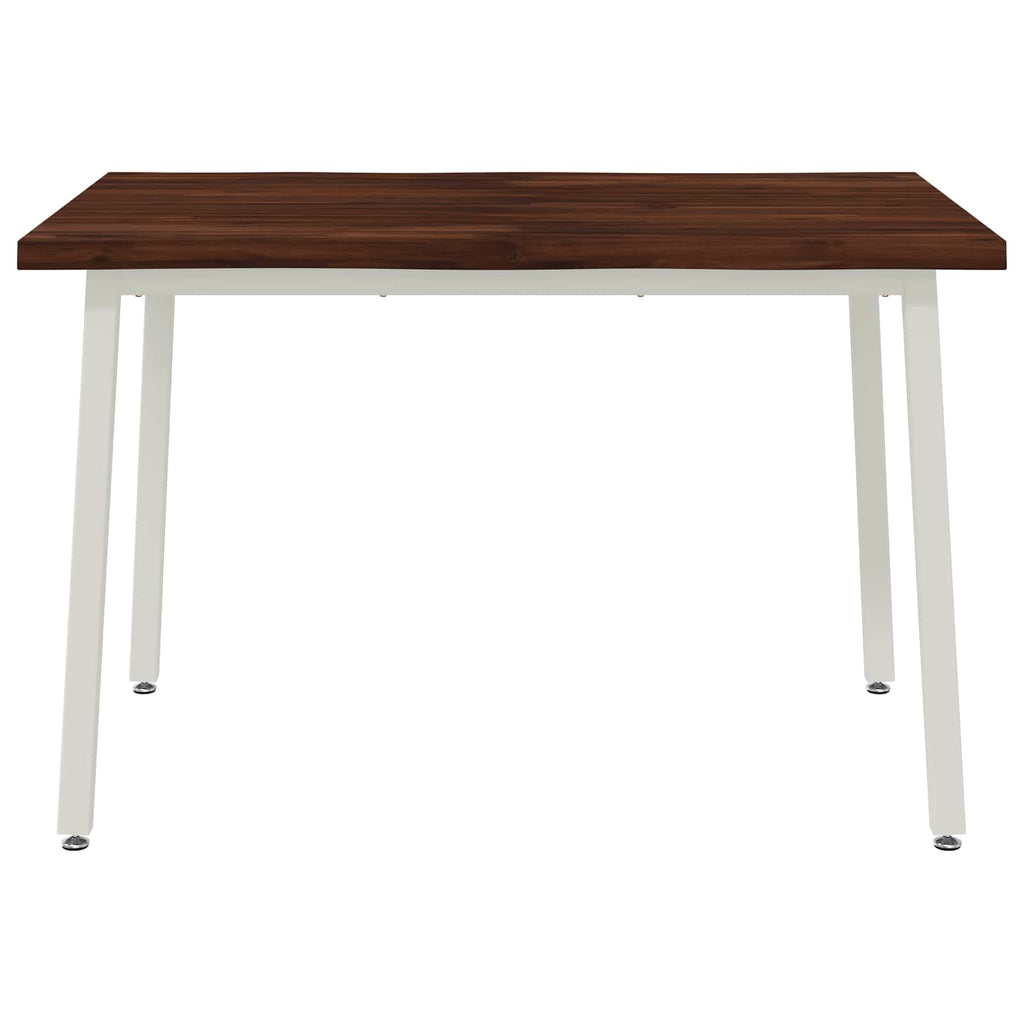 vidaXL 120 x 80 x 75 cm Lite Drewno Akacji Ciemnobrązowy i Biały