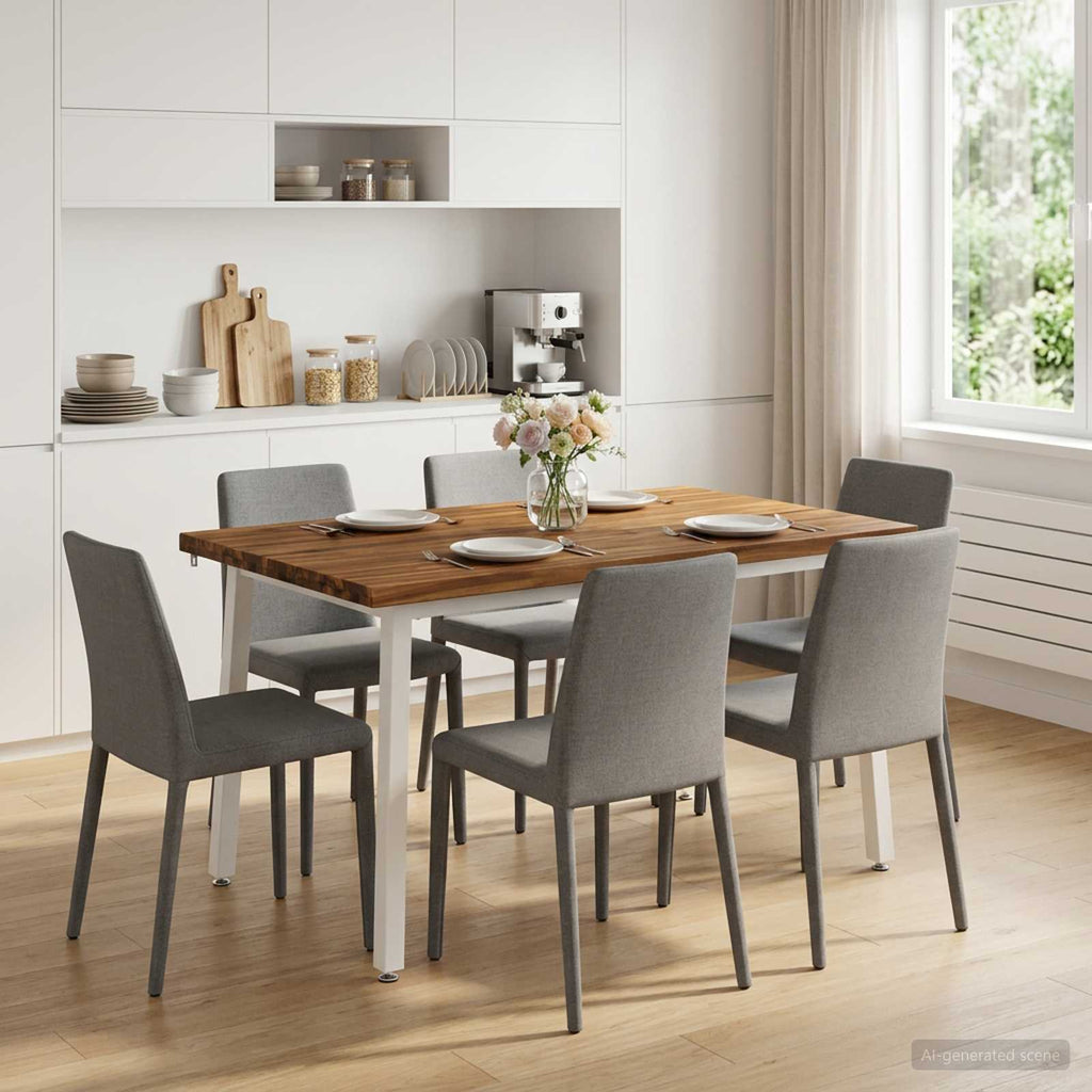 vidaXL 120 x 80 x 75 cm Lite Drewno Akacji Naturalne i białe