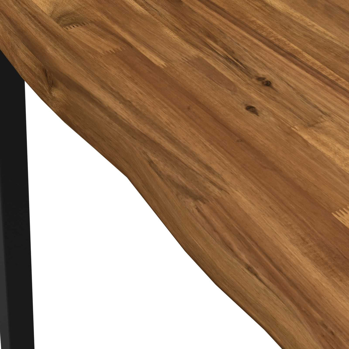 vidaXL 90 x 90 x 75 cm Lite Drewno Akacji Naturalny i czarny Kwadrat
