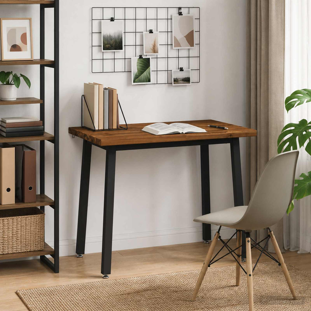 vidaXL 110 x 55 x 75 cm Lite Drewno Akacji Naturalny i czarny