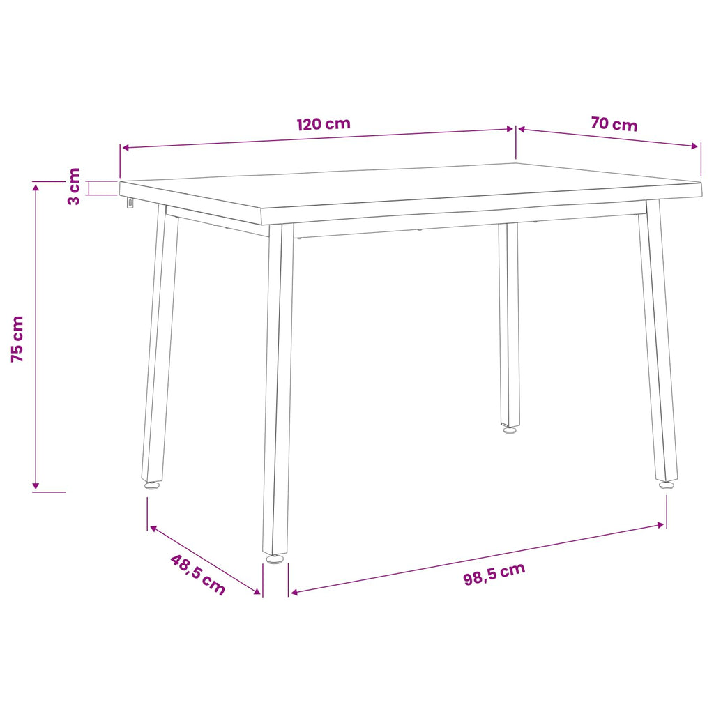 vidaXL 120 x 70 x 75 cm Lite Drewno Akacji Naturalne i białe