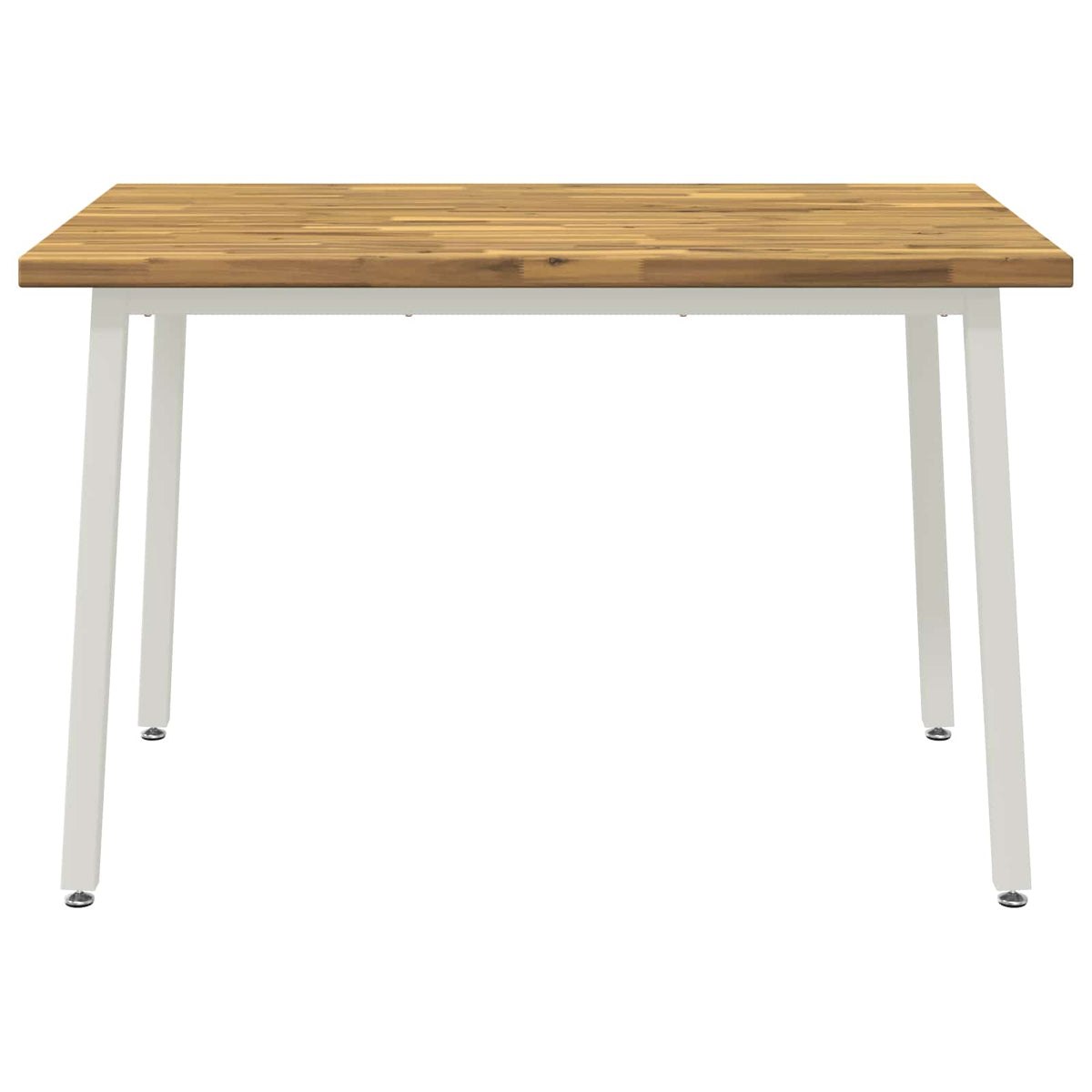 vidaXL 120 x 70 x 75 cm Lite Drewno Akacji Biały Prostokątny