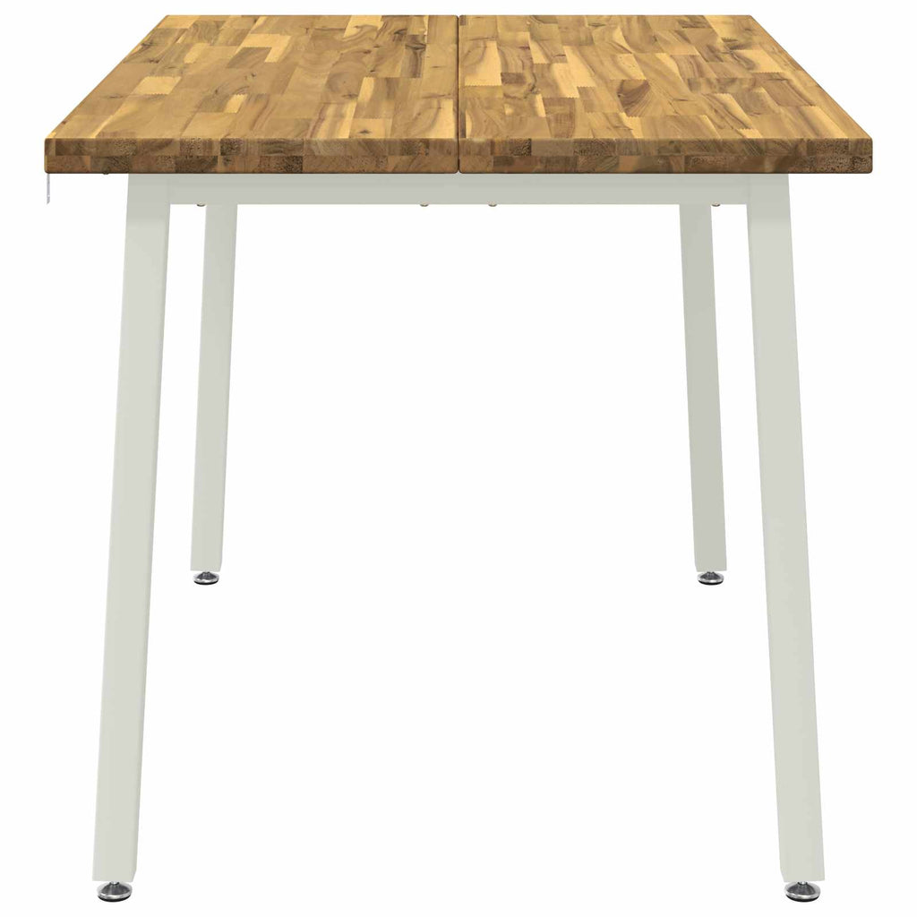 vidaXL 120 x 70 x 75 cm Lite Drewno Akacji Biały Prostokątny