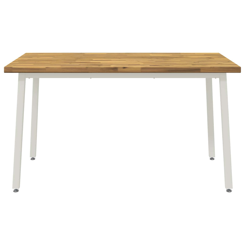 vidaXL 140 x 70 x 75 cm Lite Drewno Akacji Naturalne i białe