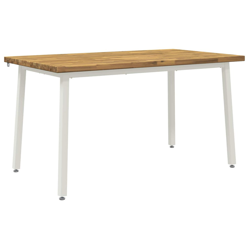 vidaXL 140 x 70 x 75 cm Lite Drewno Akacji Biały Prostokątny
