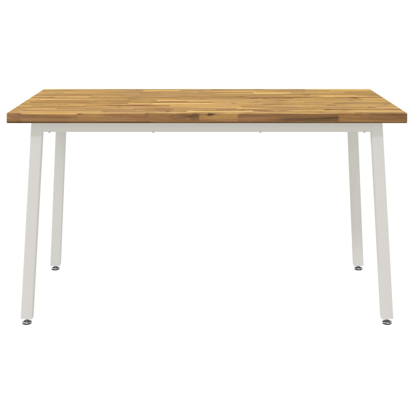 vidaXL 140 x 70 x 75 cm Lite Drewno Akacji Biały Prostokątny