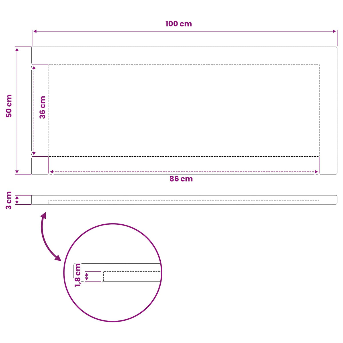 vidaXL Prostokątny Blat Stołu 100 x 50 x 3 cm Prostokątny