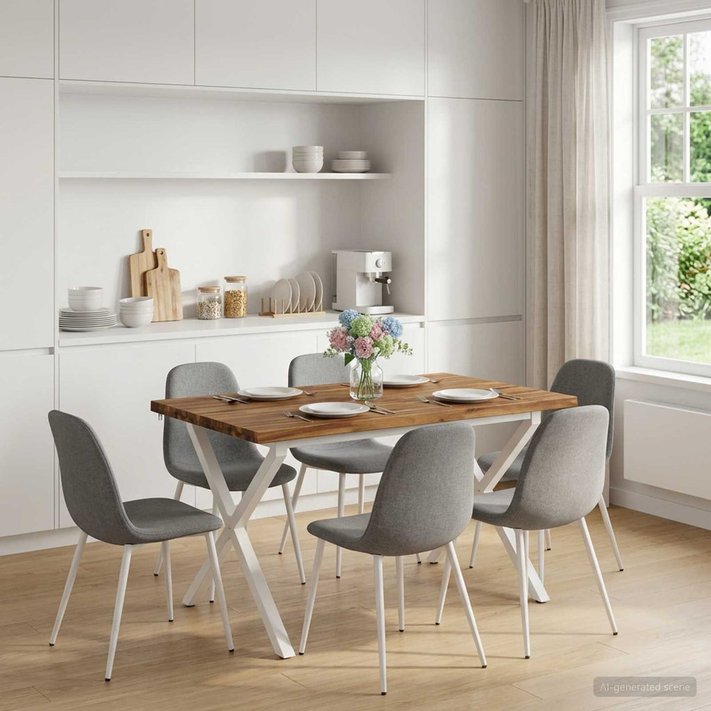 vidaXL 90 x 55 x 75 cm Lite Drewno Akacji Naturalne i białe