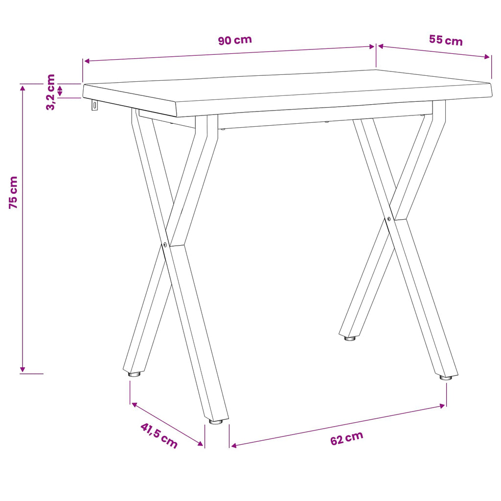 vidaXL 90 x 55 x 75 cm Lite Drewno Akacji Naturalne i białe