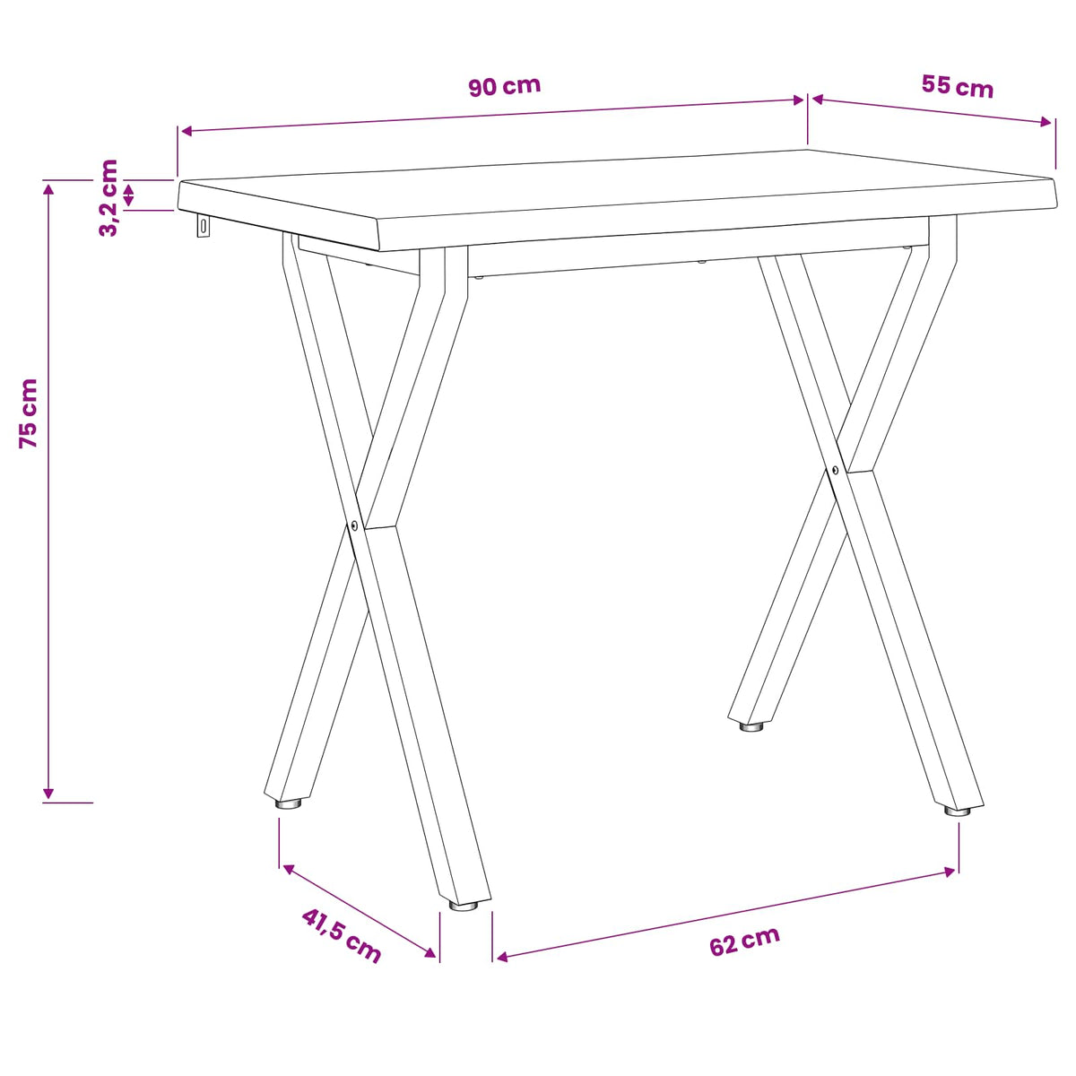 vidaXL 90 x 55 x 75 cm Lite Drewno Akacji Naturalne i białe