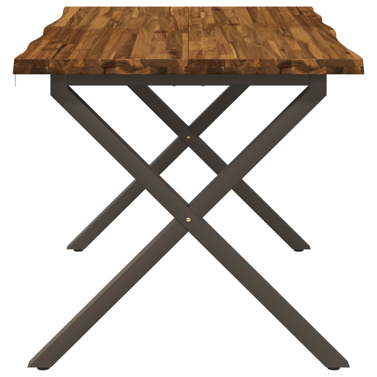 vidaXL 110 x 55 x 75 cm Lite Drewno Akacji Naturalny i kawowy