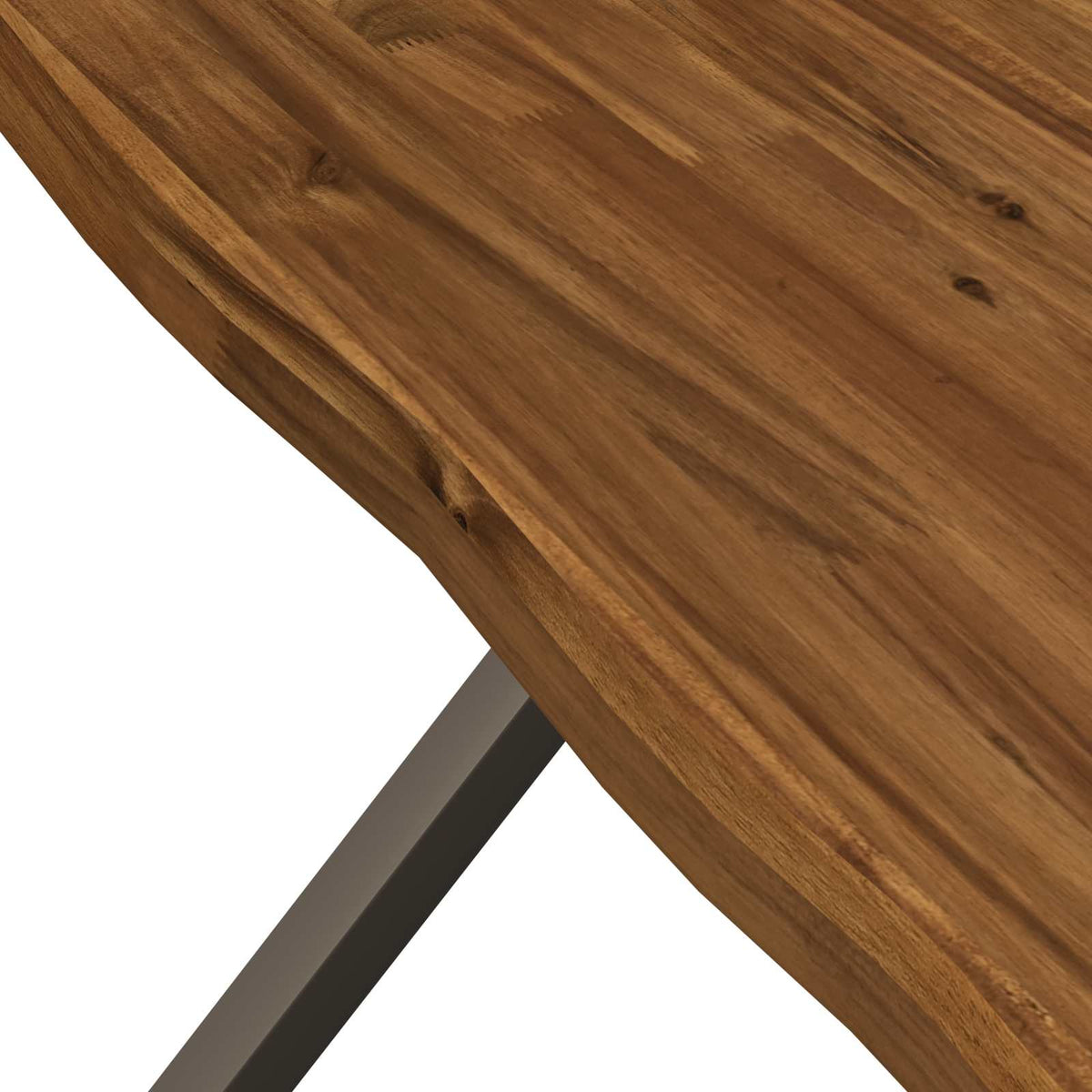 vidaXL 80 x 80 x 75 cm Lite Drewno Akacji Naturalny i kawowy Kwadrat