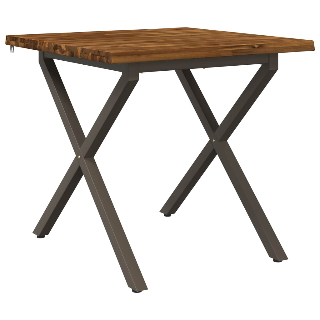 vidaXL 80 x 80 x 75 cm Lite Drewno Akacji Naturalny i kawowy Kwadrat
