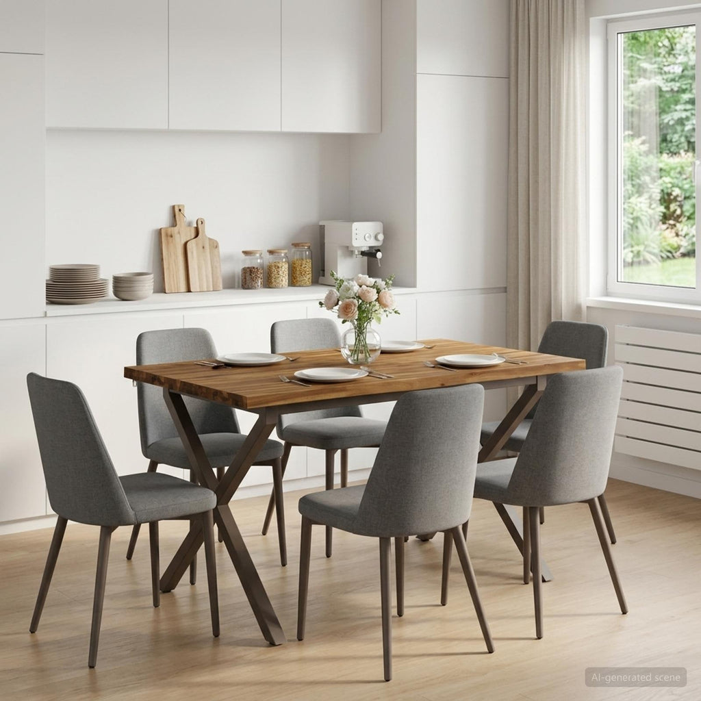 vidaXL 120 x 80 x 75 cm Lite Drewno Akacji Naturalny i kawowy