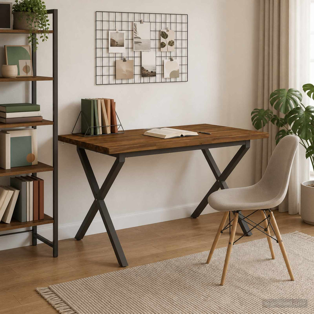 vidaXL 120 x 80 x 75 cm Lite Drewno Akacji Naturalny i kawowy