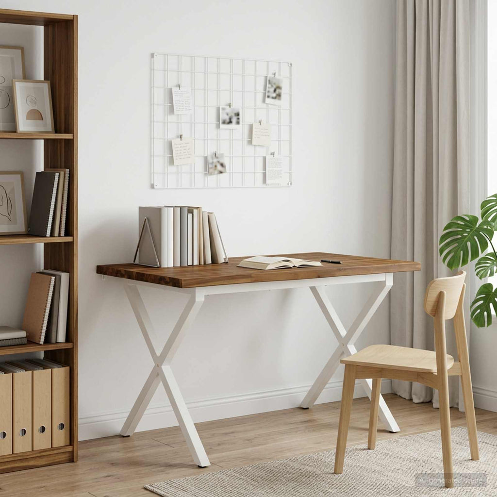 vidaXL 120 x 80 x 75 cm Lite Drewno Akacji Naturalne i białe