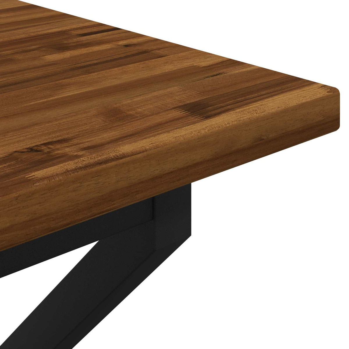 vidaXL 70 x 70 x 75 cm Lite Drewno Akacji Naturalny i czarny Kwadrat