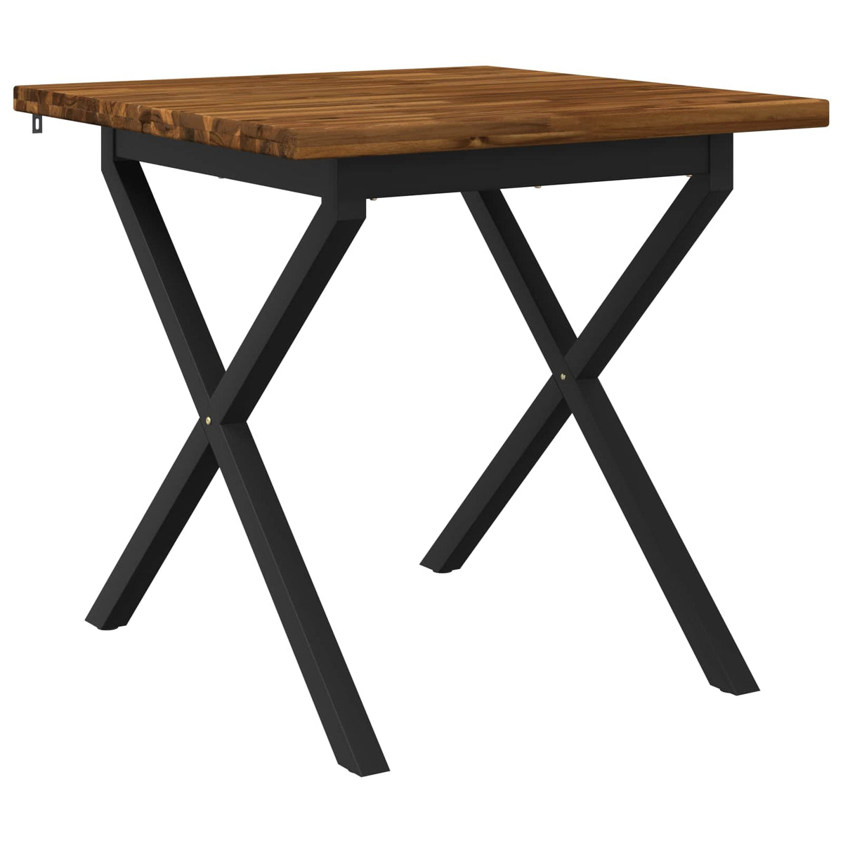 vidaXL 70 x 70 x 75 cm Lite Drewno Akacji Naturalny i czarny Kwadrat