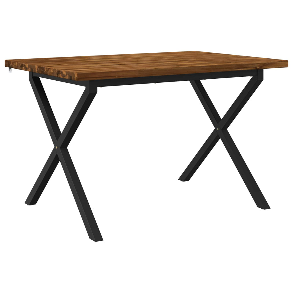 vidaXL 120 x 80 x 75 cm Lite Drewno Akacji Naturalny i czarny