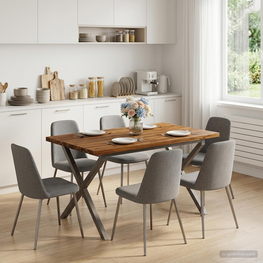 vidaXL 120 x 80 x 75 cm Lite Drewno Akacji Naturalny i kawowy