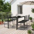 vidaXL Zestaw ogrodowy 5 szt. Czarny Metal i Rattan