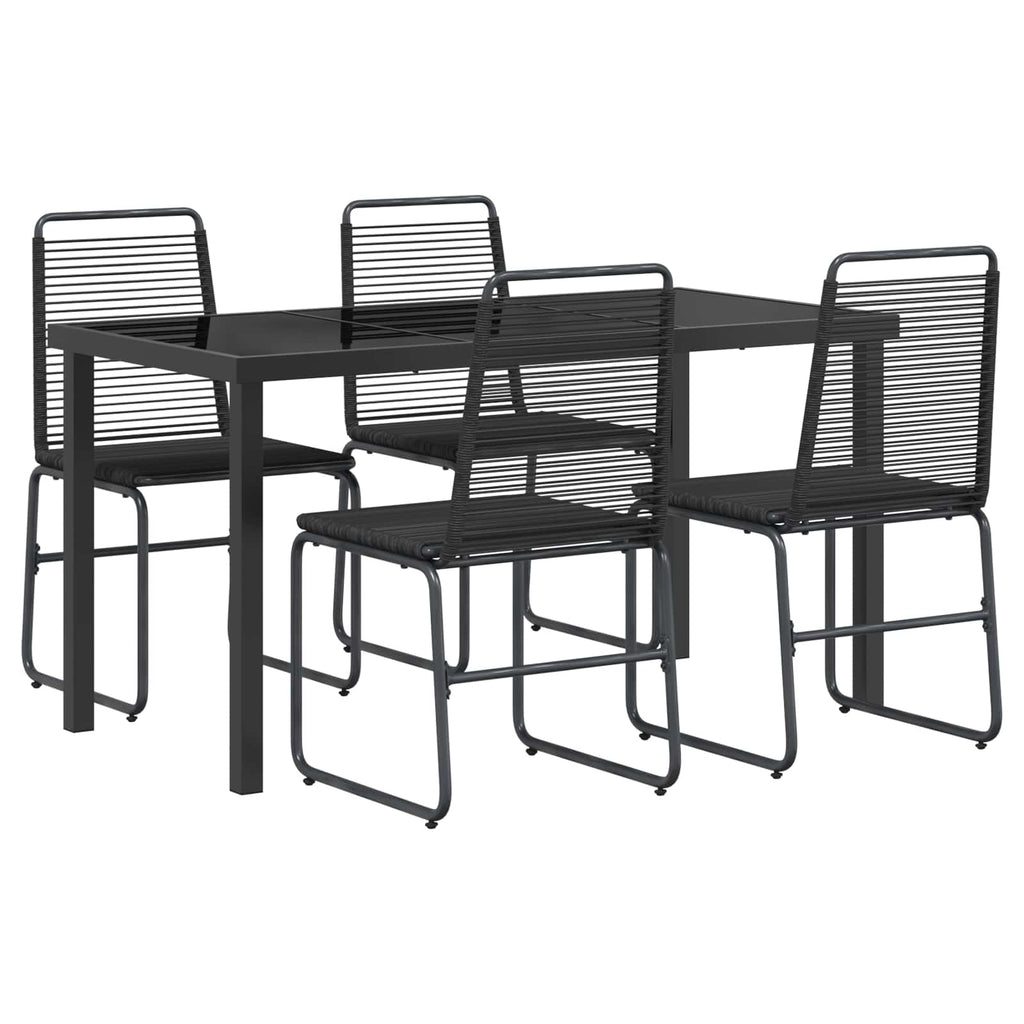 vidaXL Zestaw ogrodowy 5 szt. Czarny Metal i Rattan
