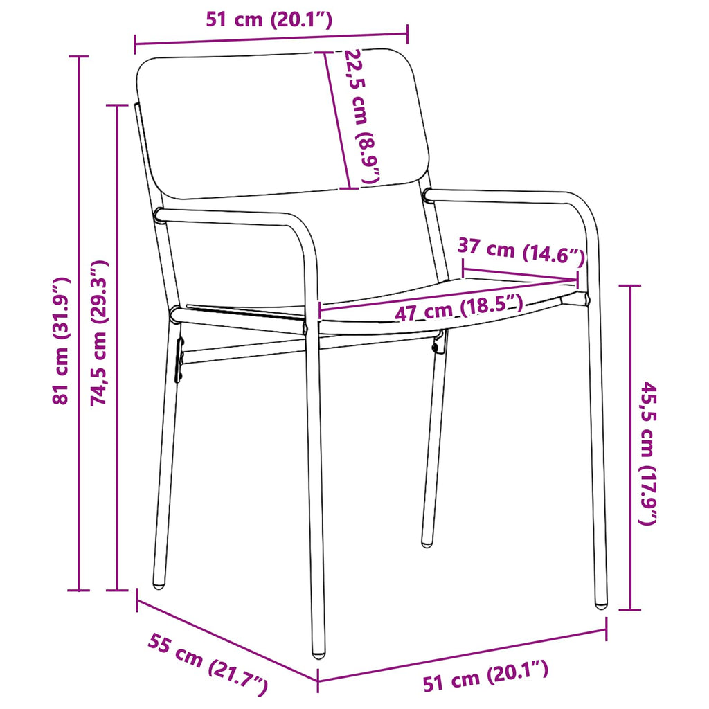 vidaXL Zestaw Mebli Ogrodowych 5 szt. antracytowy Stal
