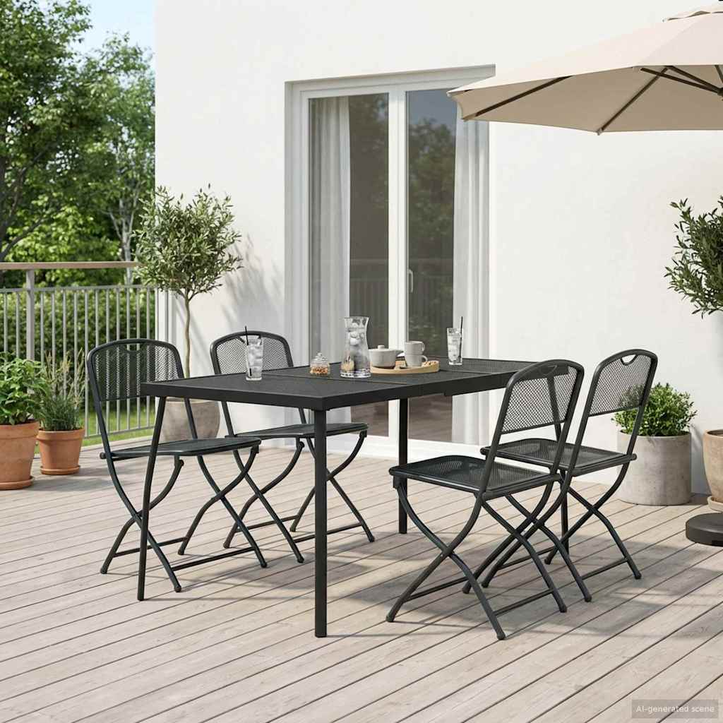 vidaXL Zestaw Mebli Ogrodowych 5 pcs antracytowy Żelazo i stal