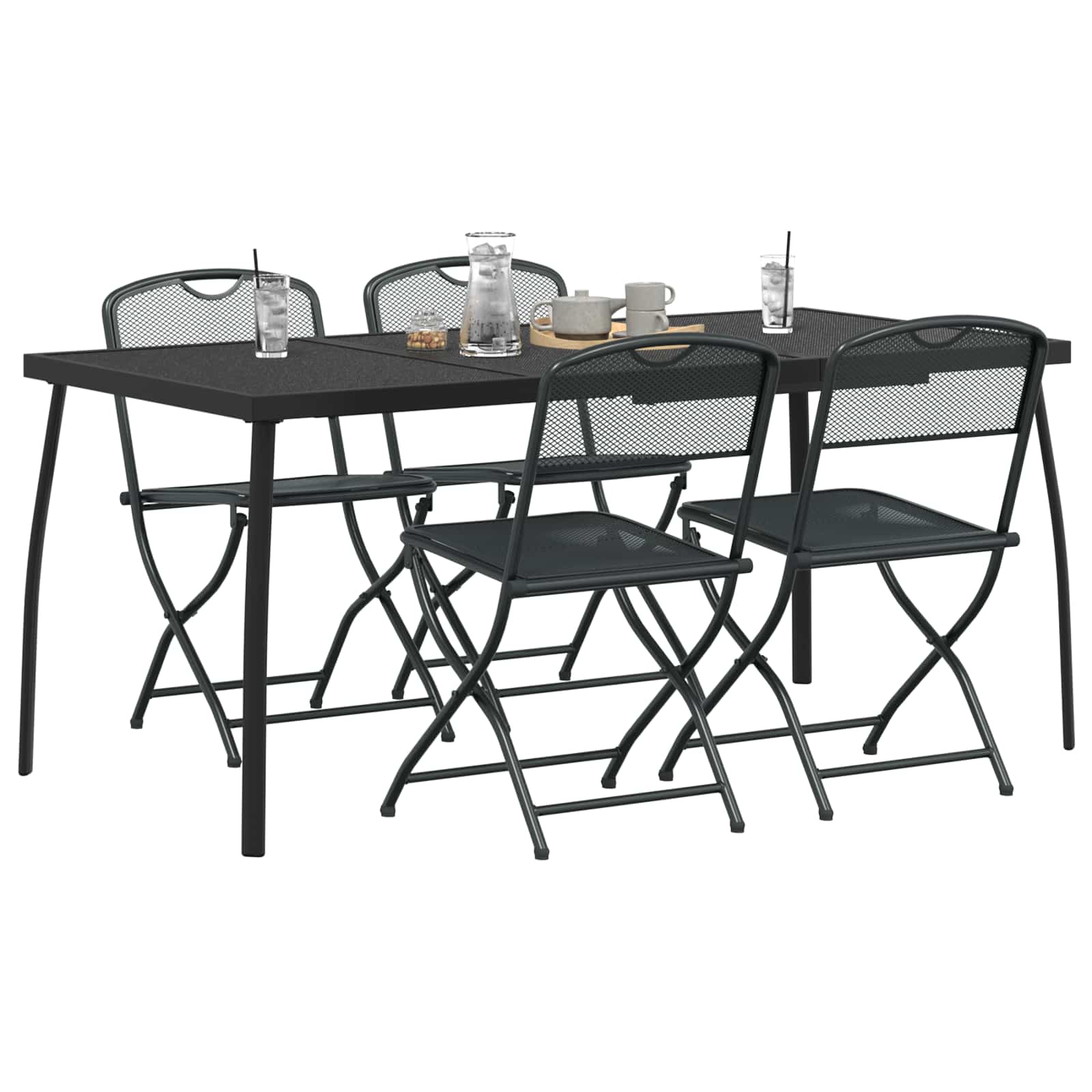 vidaXL Zestaw Mebli Ogrodowych 5 pcs antracytowy Żelazo i stal