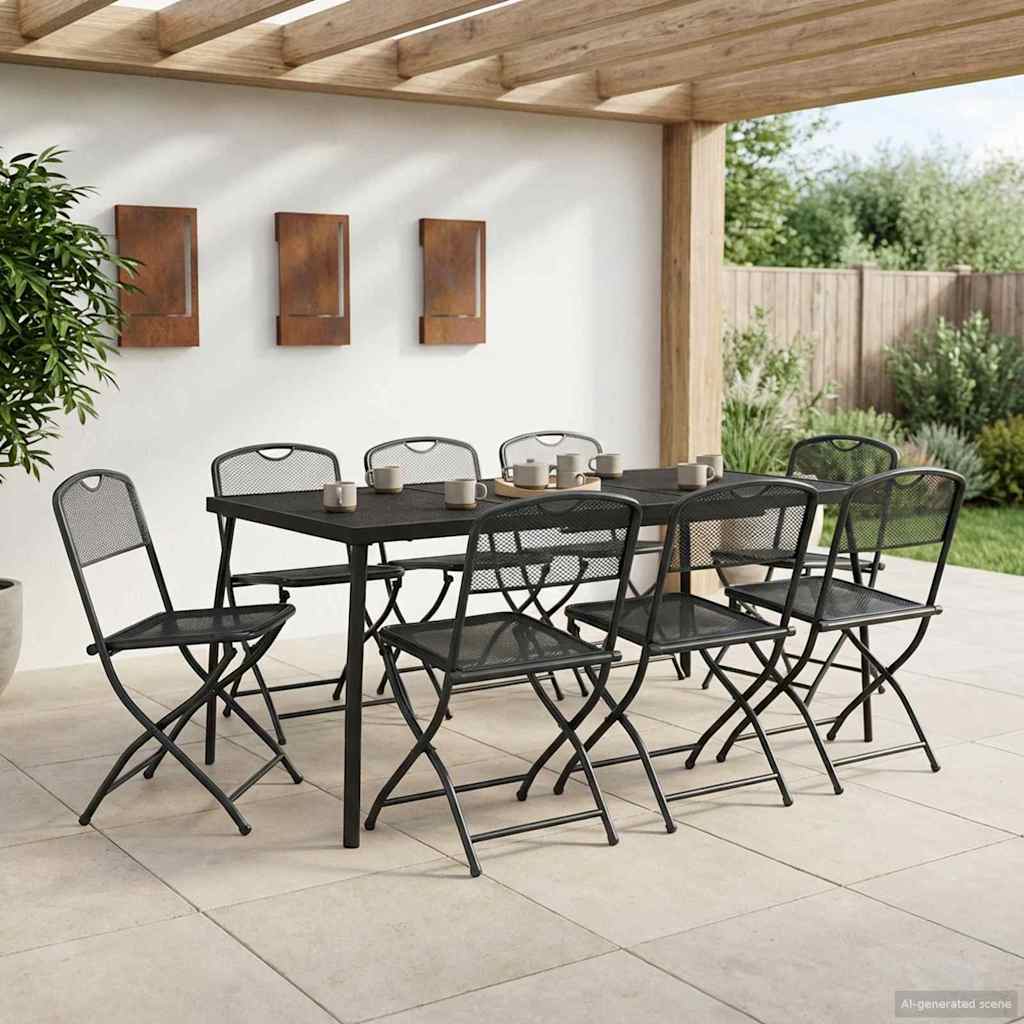 vidaXL Zestaw Mebli Ogrodowych 7 pcs antracytowy Żelazo i stal
