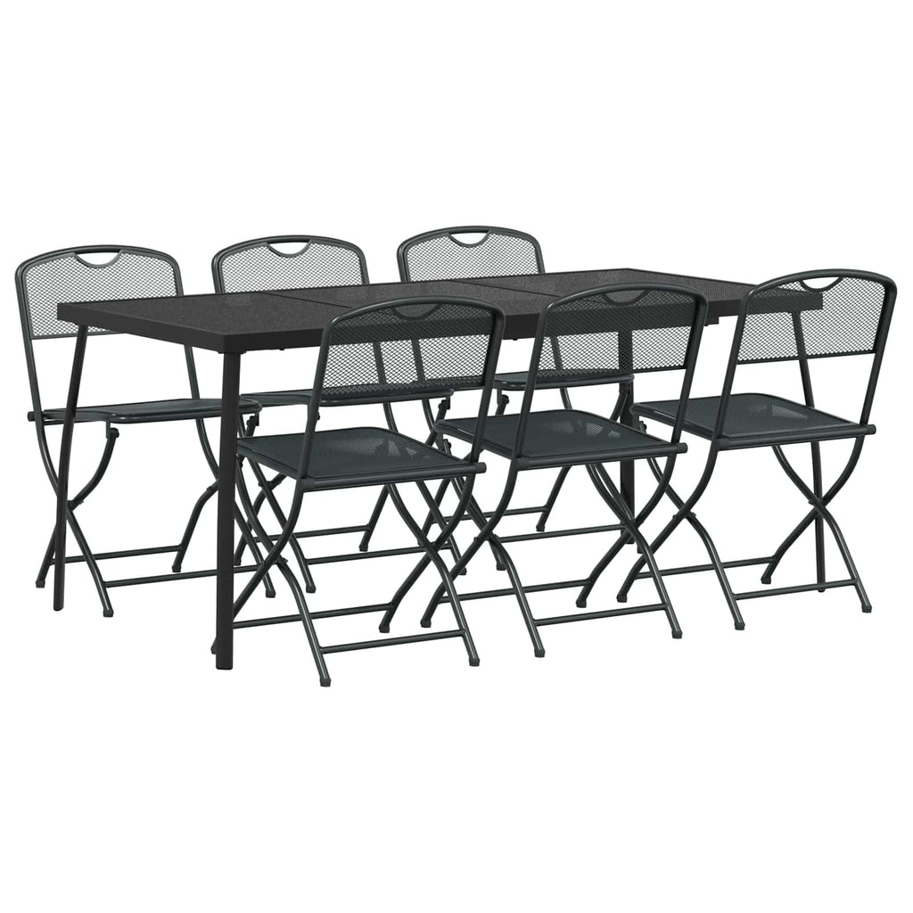 vidaXL Zestaw Mebli Ogrodowych 7 pcs antracytowy Żelazo i stal