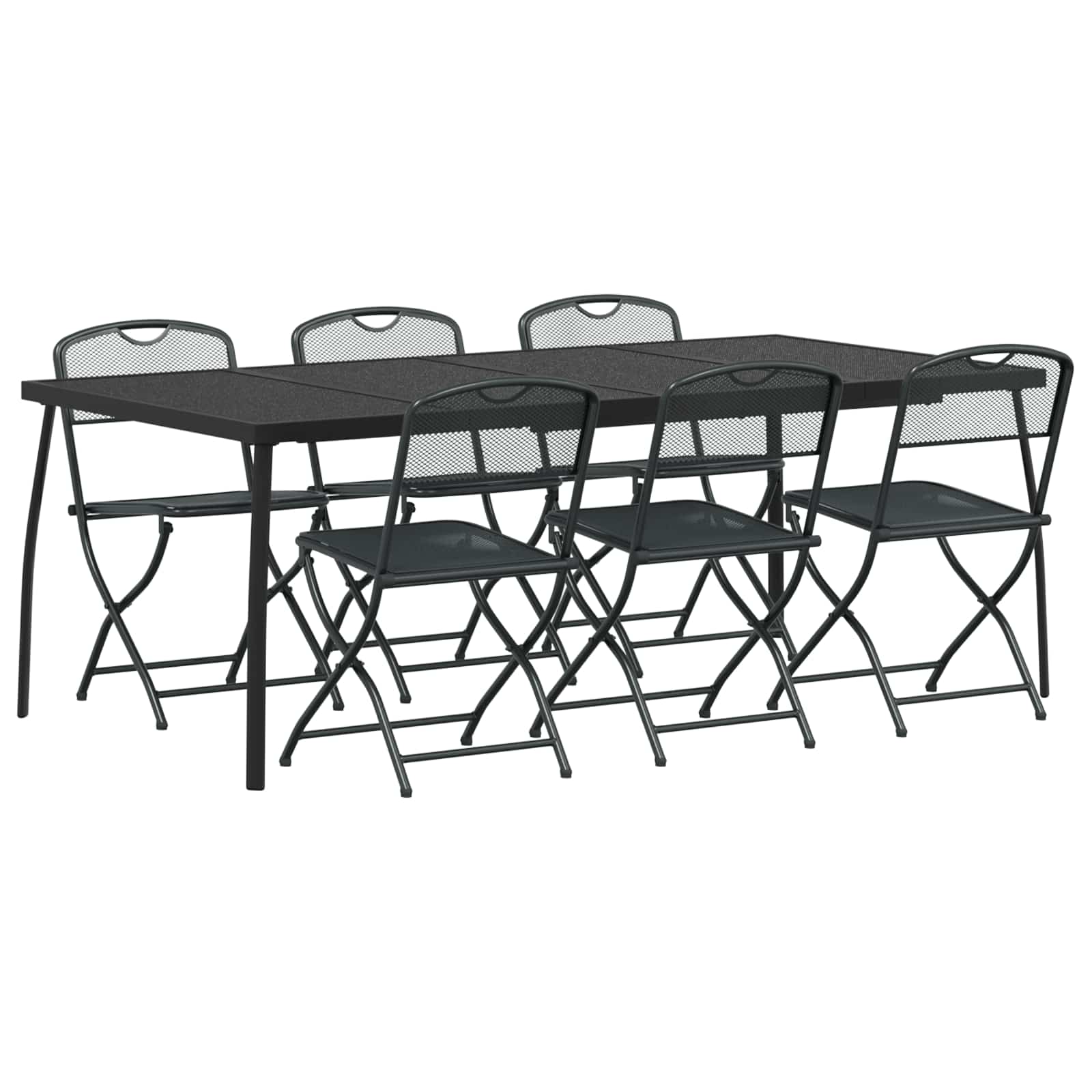 vidaXL Zestaw Mebli Ogrodowych 7 pcs antracytowy Żelazo i stal